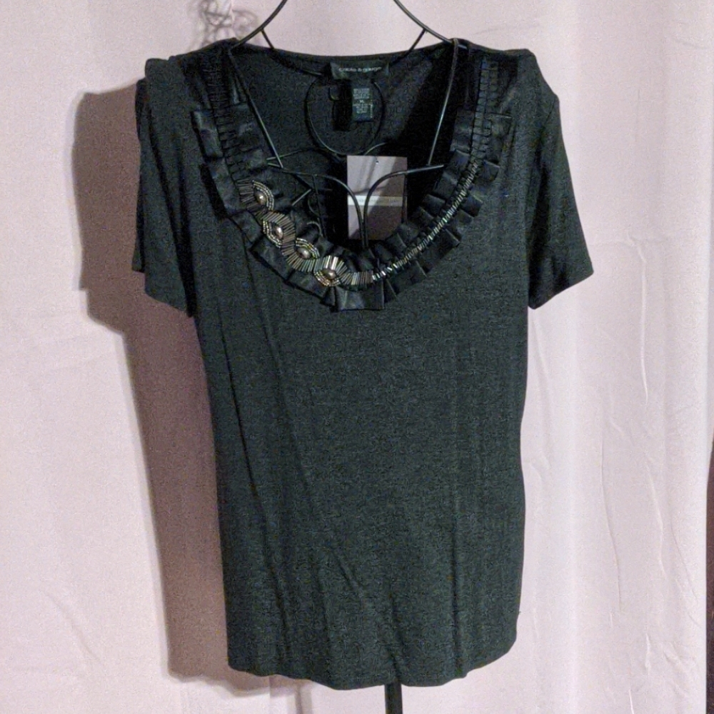 BRAND NEW - Cable & Gauge Black Embellished Top